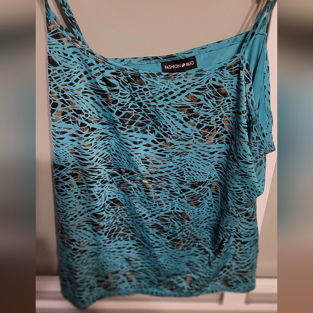 Fashion Bug cami teal and bronze 2X